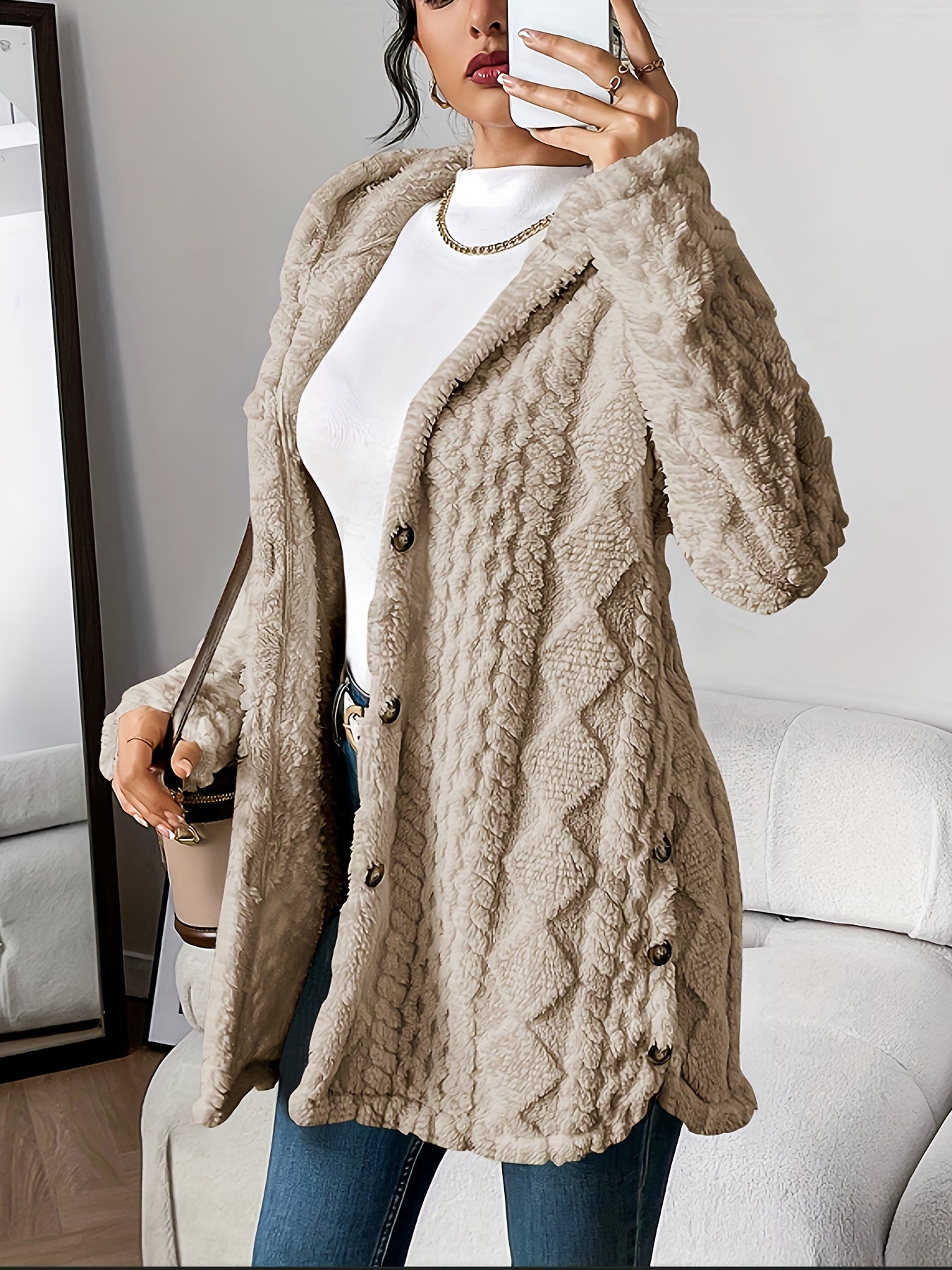 Cheyenne™ | Manteau Douillet à Boutons – Élégance et Confort pour l’Hiver