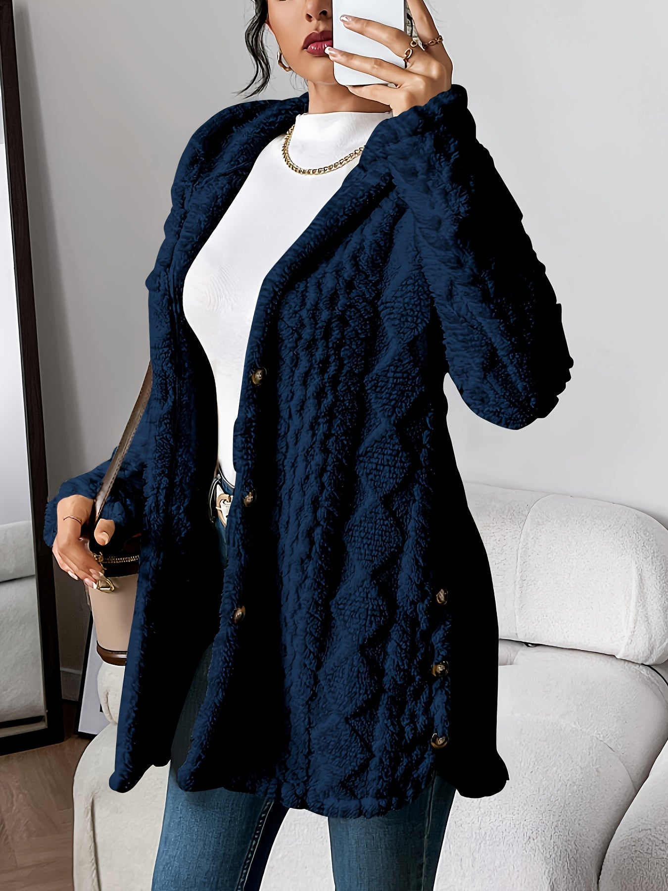 Cheyenne™ | Manteau Douillet à Boutons – Élégance et Confort pour l’Hiver