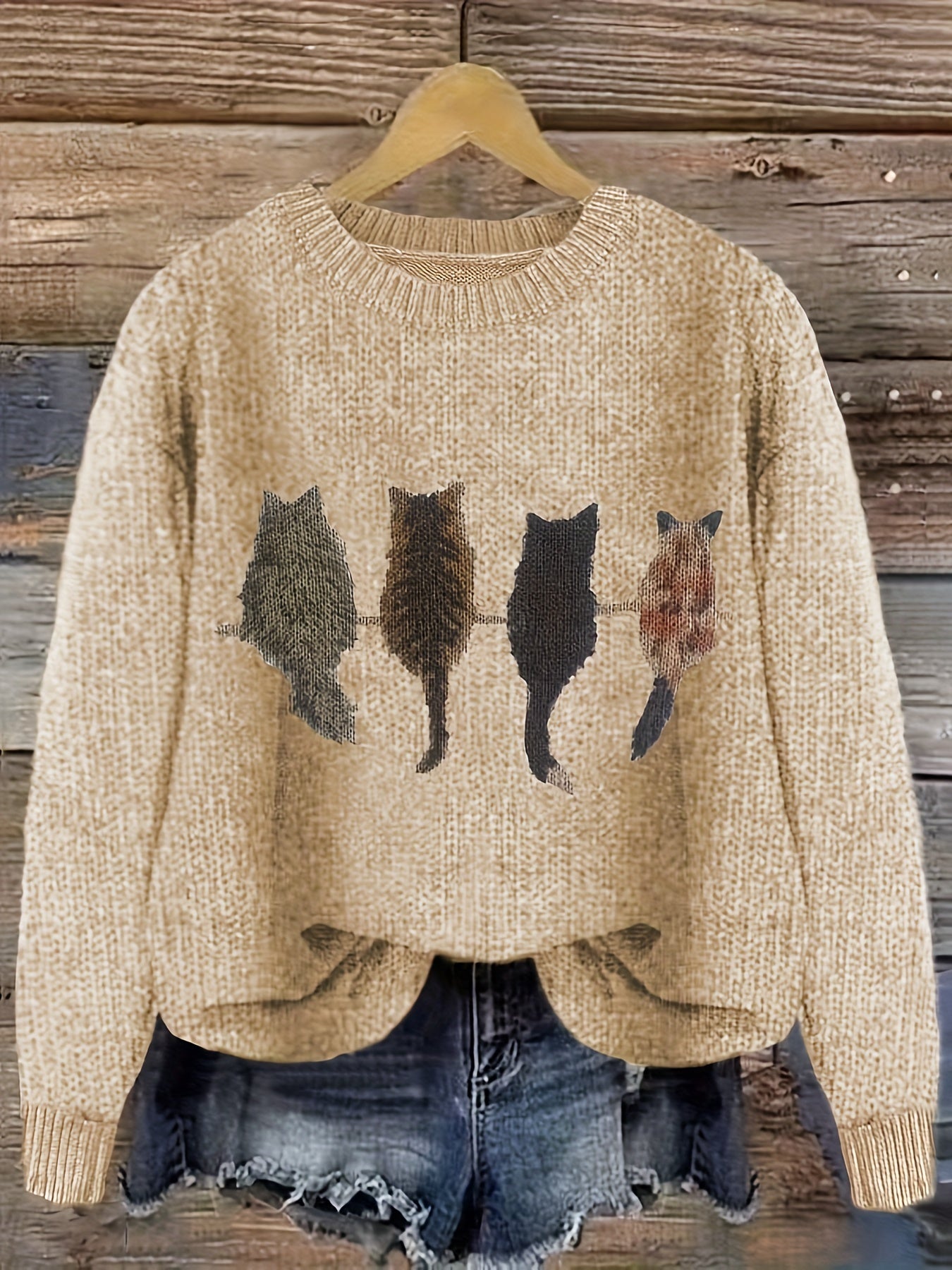 Luna™ | Pull Décontracté avec Imprimé Chat