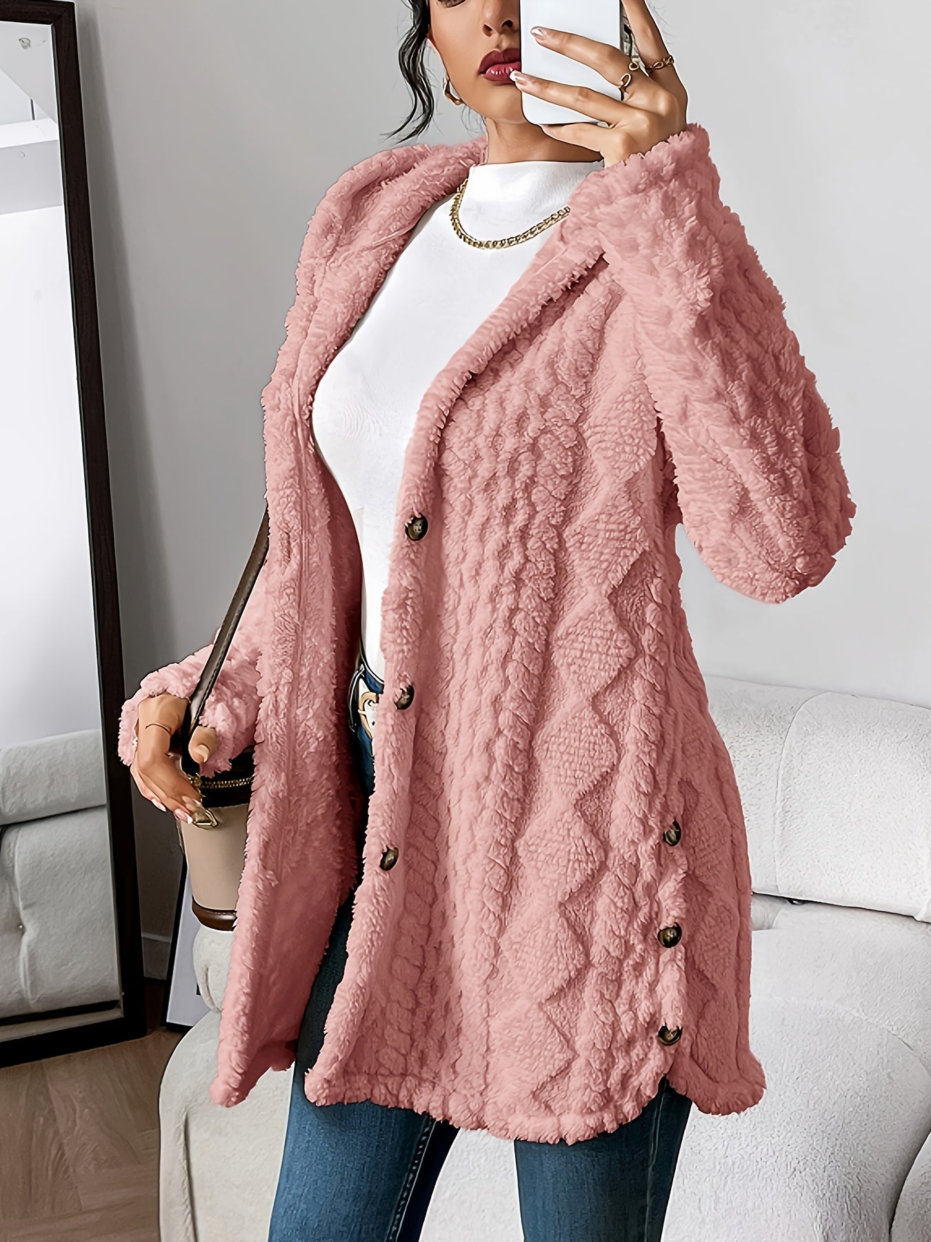 Cheyenne™ | Manteau Douillet à Boutons – Élégance et Confort pour l’Hiver