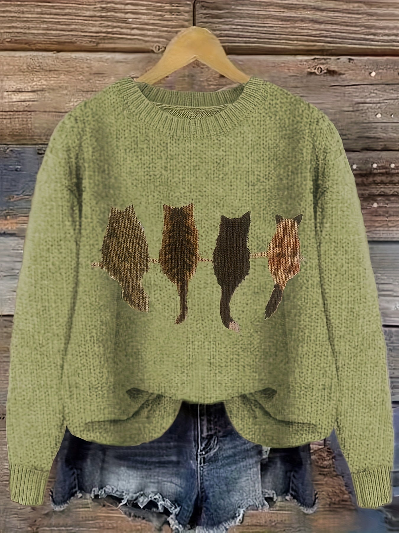 Luna™ | Pull Décontracté avec Imprimé Chat