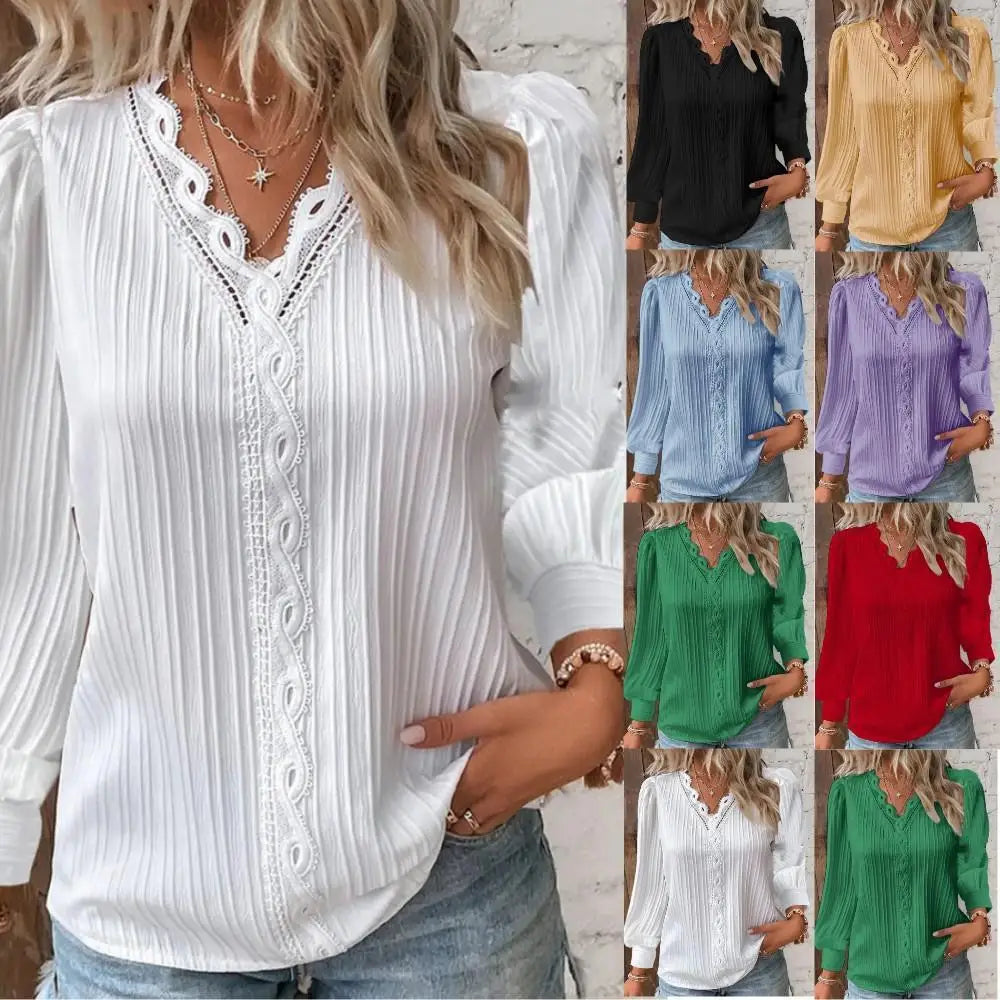 Emma™ | Blouse en Chiffon avec Détails en Dentelle