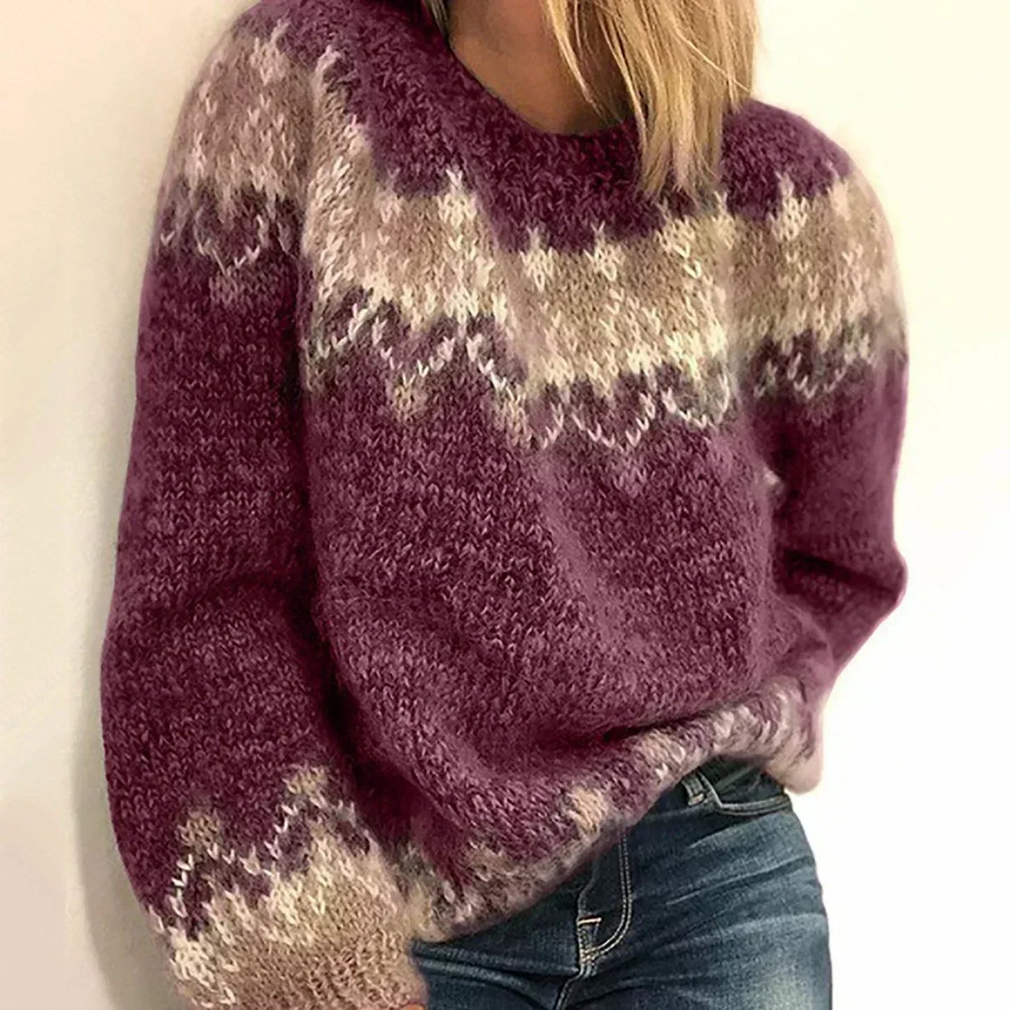 Ariane™ | Pull Douillet en Mohair Jacquard