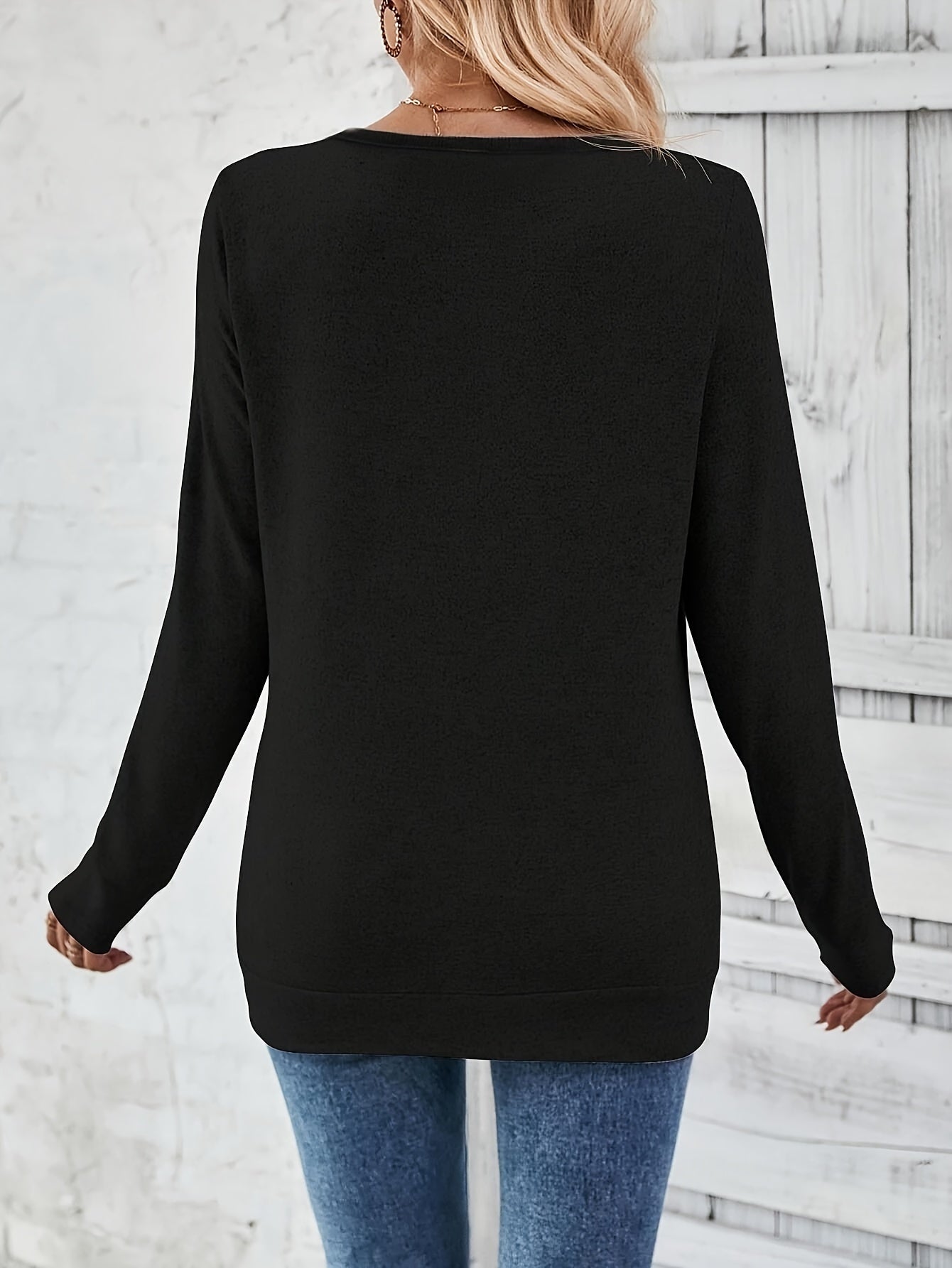 Clémence™ | T-shirt Élégant à Manches Longues avec Détail Bouton