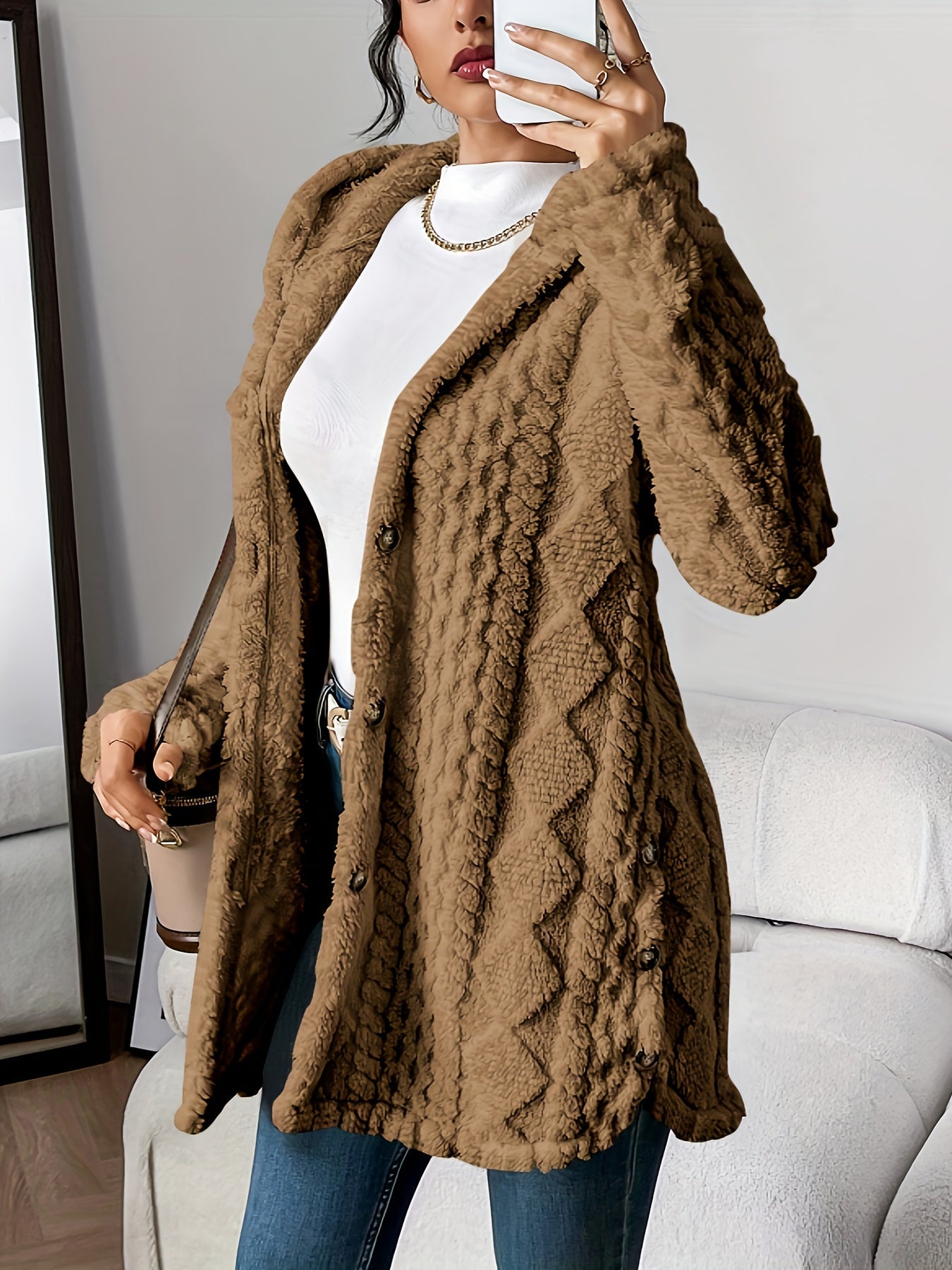Cheyenne™ | Manteau Douillet à Boutons – Élégance et Confort pour l’Hiver