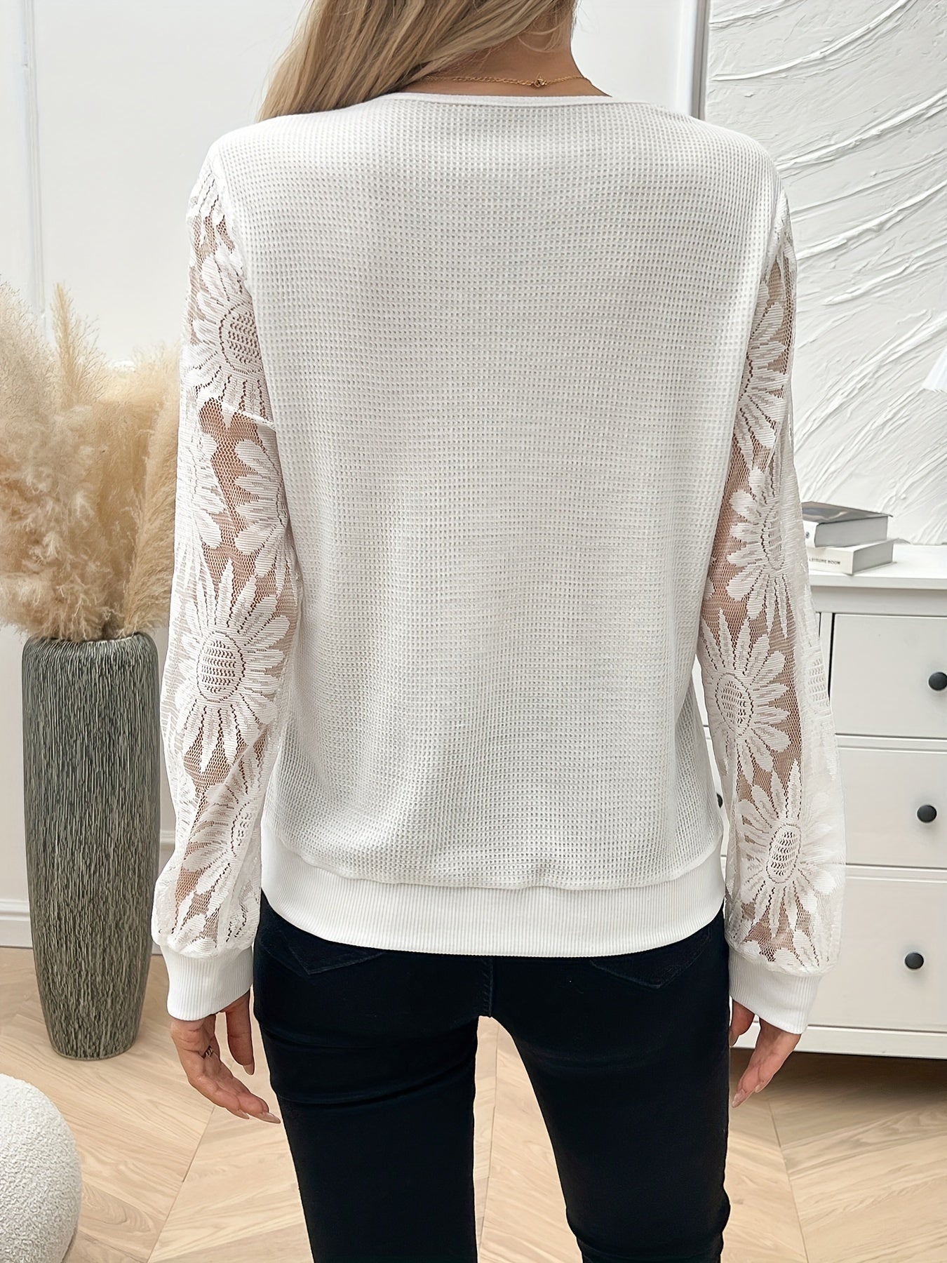 Rachel™ | Élégant T-shirt en Dentelle Guipure