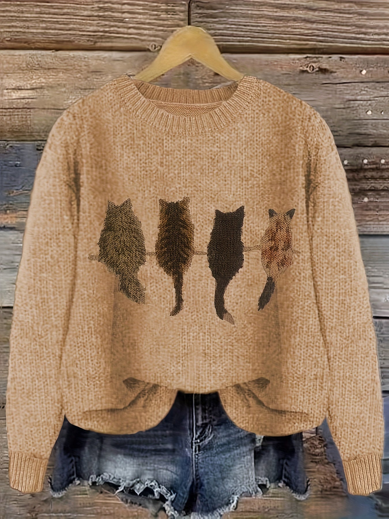Luna™ | Pull Décontracté avec Imprimé Chat