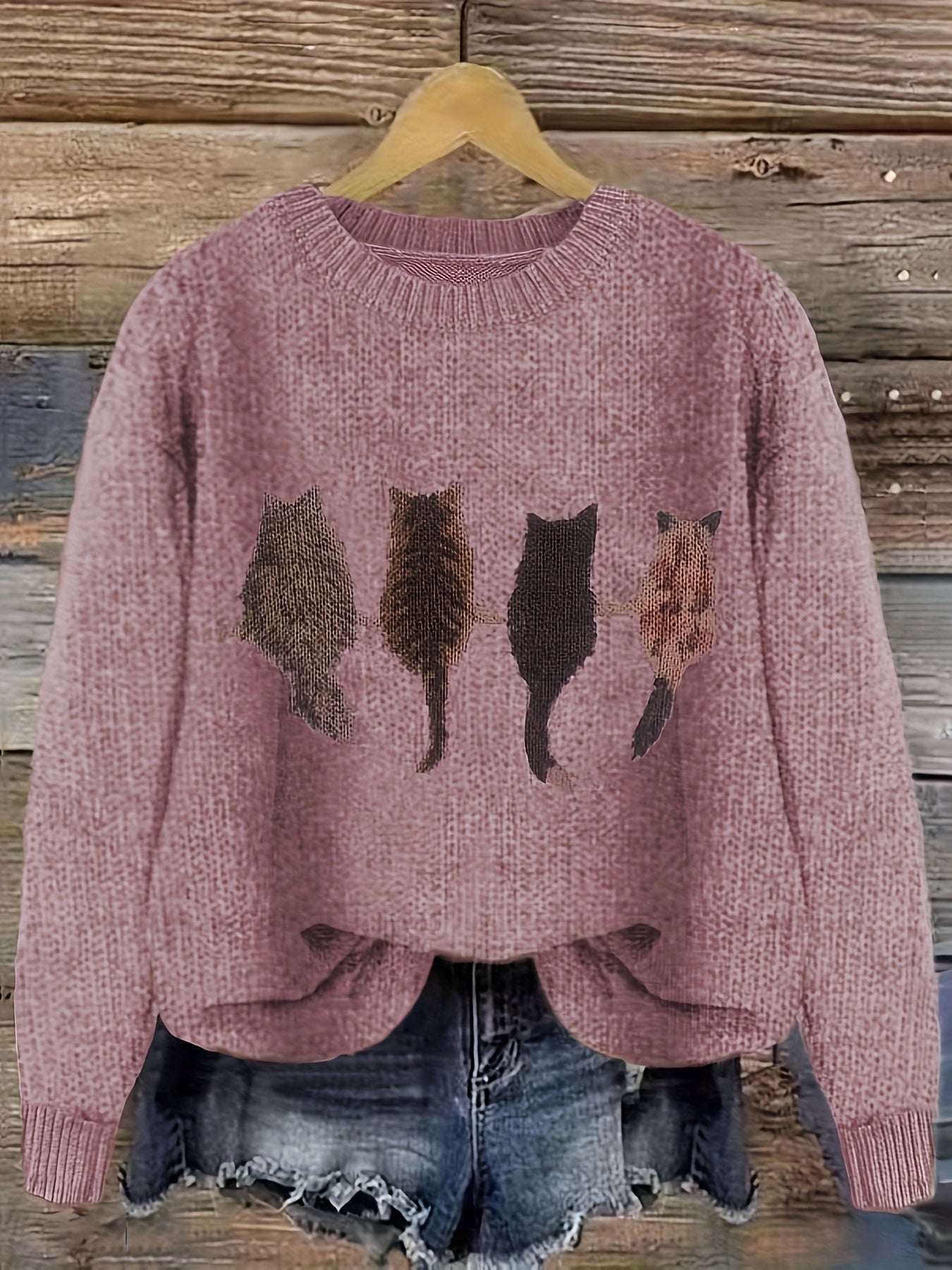 Luna™ | Pull Décontracté avec Imprimé Chat