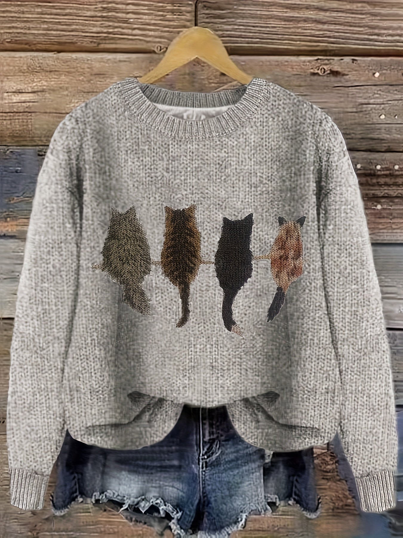 Luna™ | Pull Décontracté avec Imprimé Chat