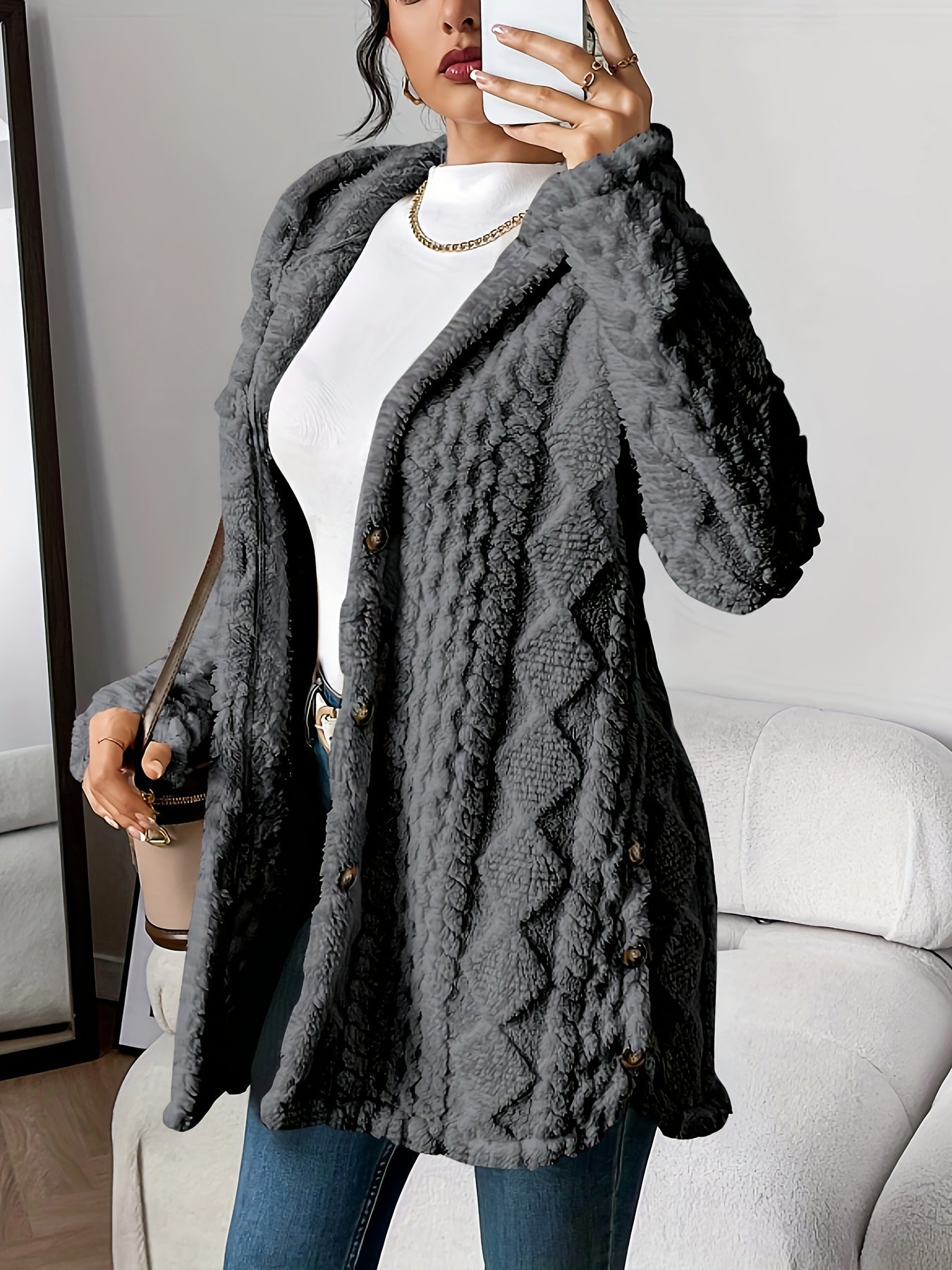 Cheyenne™ | Manteau Douillet à Boutons – Élégance et Confort pour l’Hiver