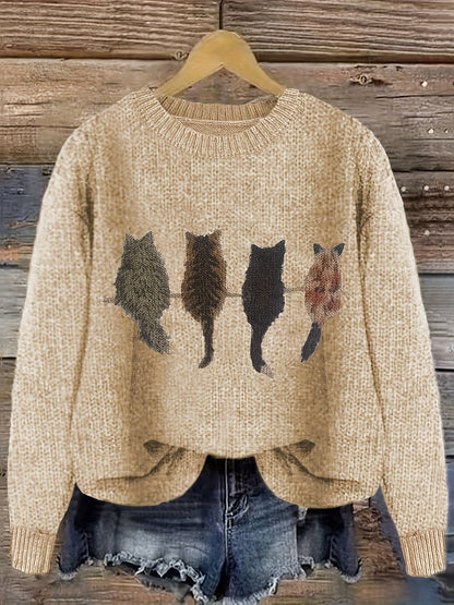 Luna™ | Pull Décontracté avec Imprimé Chat