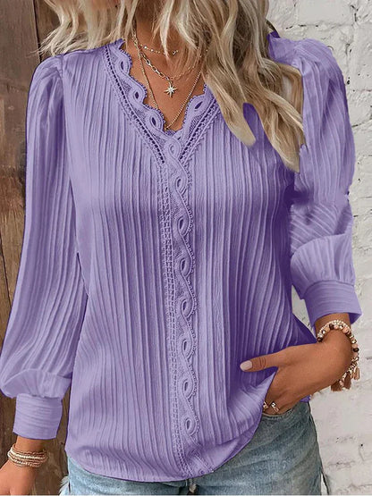 Emma™ | Blouse en Chiffon avec Détails en Dentelle
