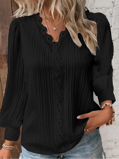Emma™ | Blouse en Chiffon avec Détails en Dentelle