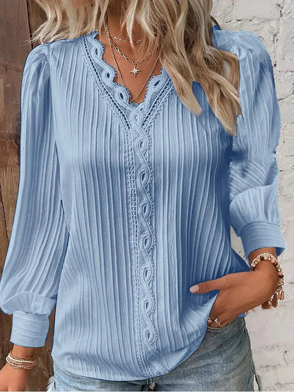 Emma™ | Blouse en Chiffon avec Détails en Dentelle