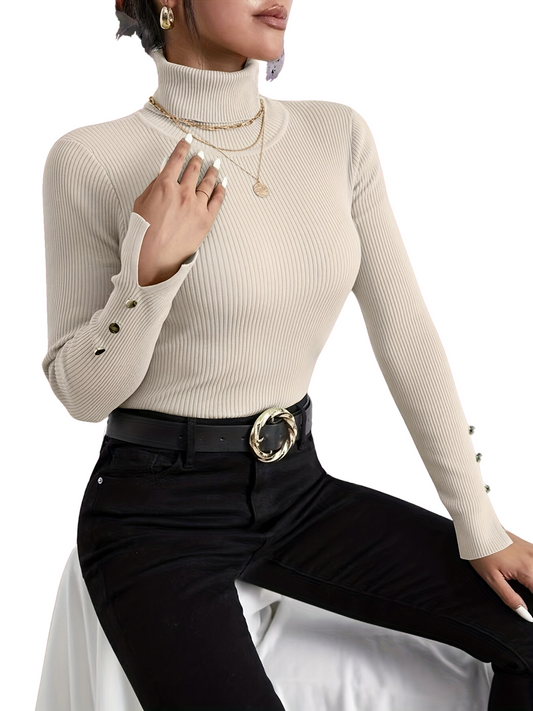 Éloïse™ | Pull à Col Montant Chic et Confortable