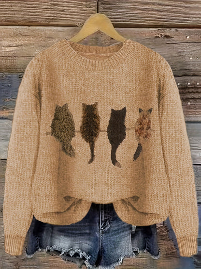 Luna™ | Pull Décontracté avec Imprimé Chat