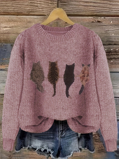 Luna™ | Pull Décontracté avec Imprimé Chat