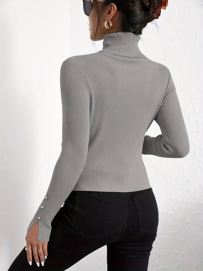 Éloïse™ | Pull à Col Montant Chic et Confortable